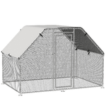 Pawhut Recinto per Galline in Metallo Galvanizzato e Tessuto Oxford con Porta con Blocco 280x193.5x195 cm