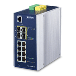 PLANET IGS-12040MT switch di rete Gestito L2 Gigabit Ethernet 10/100/1000 Blu Bianco (IP30 Industrial 8 1000TP - 4 100/1