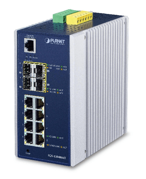 PLANET-IGS-12040MT-switch-di-rete-Gestito-L2-Gigabit-Ethernet-10-100-1000-Blu-Bianco--IP30-Industrial-8-1000TP---4-100-1