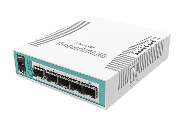 MikroTik--Cloud-Router-Switch-106-1C-5S-with-QCA8511-400MHz-CPU-128MB-RAM-1x-Combo-port---5-x-SFP