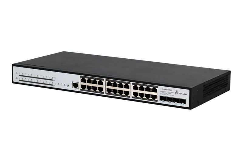 Extralink-Chiron-Pro-|-Switch-PoE-|-24x-RJ45-1000Mb-s-PoE-4x-SFP--L3-370W