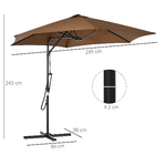 Outsunny-Ombrellone-da-Giardino-3x2.5-m-in-Metallo-e-Poliestere-a-6-Stecche-con-Base-a-Croce-Marrone