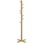 HOMCOM Appendi Abiti da Terra in Legno di bambù con 8 Ganci e Base a X, 49.5x 49.5x 178cm, Naturale