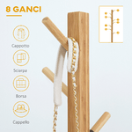 HOMCOM-Appendi-Abiti-da-Terra-in-Legno-di-bambu-con-8-Ganci-e-Base-a-X-49.5x-49.5x-178cm-Naturale