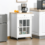 HOMCOM-Carrello-da-Cucina-Multiuso-con-4-Ruote-in-Legno-Bianco-67x48x86.5cm