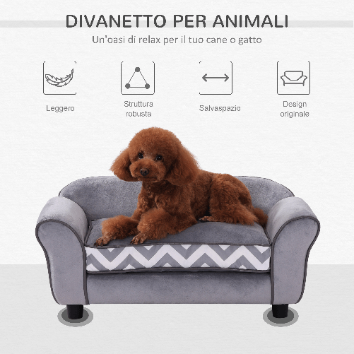 PawHut-Divanetto-per-cani-Cuccia-per-Animali-Domestici-Grigio-73.5x41x33cm