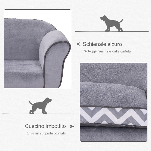 PawHut-Divanetto-per-cani-Cuccia-per-Animali-Domestici-Grigio-73.5x41x33cm