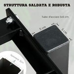 SPORTNOW-Porta-Pesi-con-2-Ripiani-in-Acciaio-per-Palestra-Casa-e-Ufficio-92.5x50.5x80.5cm-Nero