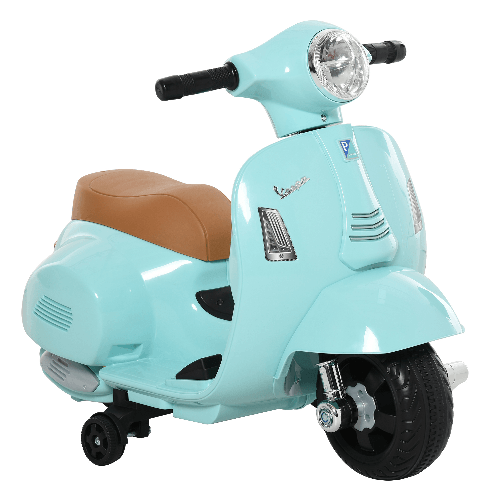 HOMCOM-Moto-Elettrica-per-Bambini-con-Licenza-Ufficiale-Vespa-Batteria-6V-Fari-e-Clacson-per-Bimbi-da-18-36-mesi-Verde-66.5x38x52cm