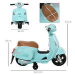 HOMCOM-Moto-Elettrica-per-Bambini-con-Licenza-Ufficiale-Vespa-Batteria-6V-Fari-e-Clacson-per-Bimbi-da-18-36-mesi-Verde-66.5x38x52cm