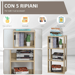 HOMCOM-Libreria-Scaffale-in-Legno-con-3-Ripiani-Design-Antiribaltamento-40x29.2x87.9cm