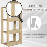 HOMCOM-Libreria-Scaffale-in-Legno-con-3-Ripiani-Design-Antiribaltamento-40x29.2x87.9cm