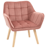 HOMCOM-Poltroncina-Stile-Nordico-in-Legno-ed-Effetto-Velluto-Rosa-per-Soggiorno-o-Ufficio-68.5x61x72.5-cm