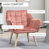 HOMCOM-Poltroncina-Stile-Nordico-in-Legno-ed-Effetto-Velluto-Rosa-per-Soggiorno-o-Ufficio-68.5x61x72.5-cm