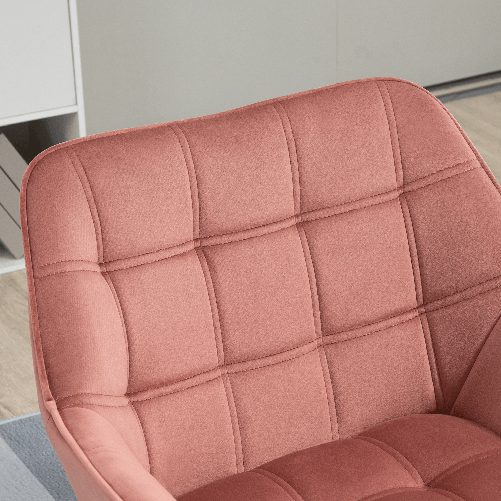 HOMCOM-Poltroncina-Stile-Nordico-in-Legno-ed-Effetto-Velluto-Rosa-per-Soggiorno-o-Ufficio-68.5x61x72.5-cm