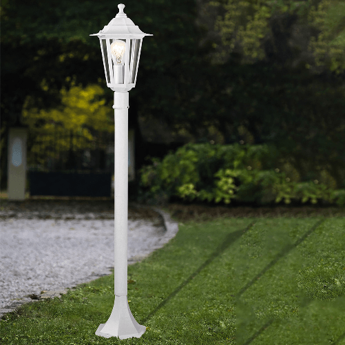 Lampada-Contemporanea-Da-Esterno-Laterna-5-1-Luce-Alluminio-Fuso-Bianco