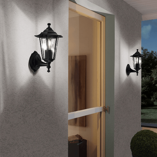 Applique-Contemporanea-Da-Esterno-Laterna-4-1-Luce-Alluminio-Fuso-Nero