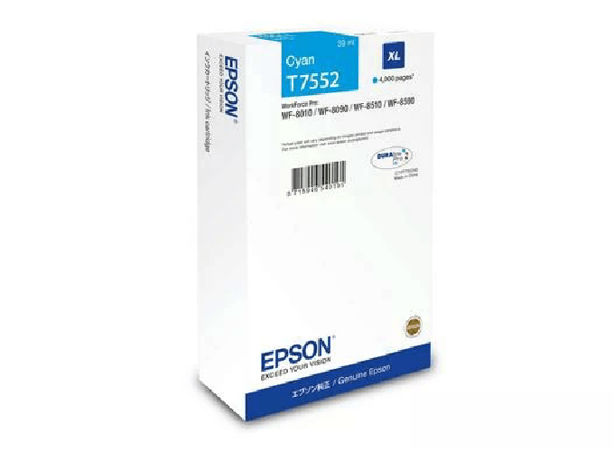 ORIGINALE-Epson-Cartuccia-d--39inchiostro-ciano-C13T75524N-T7552-XL-4000-pagine-39ml