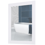 kleankin Specchio da Parete con Cornice in MDF e Vetro Argentato, Specchio Camera da Letto e Bagno, 52x1.9x72cm Bianco