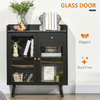 HOMCOM-Armadietto-Due-Ante-con-Ripiano-Regolabile-e-Spazi-Aperti-in-MDF-e-Legno-80x40x94.3-cm-Nero