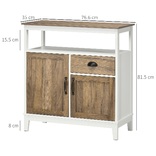 HOMCOM Mobiletto con Cassetto e Ripiano Regolabile per Cucina, Soggiorno e  Anticamera, in MDF, 60x40x90cm, Bianco e Nero