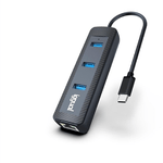 Iggual IGG317884 replicatore di porte e docking station per laptop USB 3.2 Gen 1 (3.1 Gen 1) Type-C Nero, Carbonio