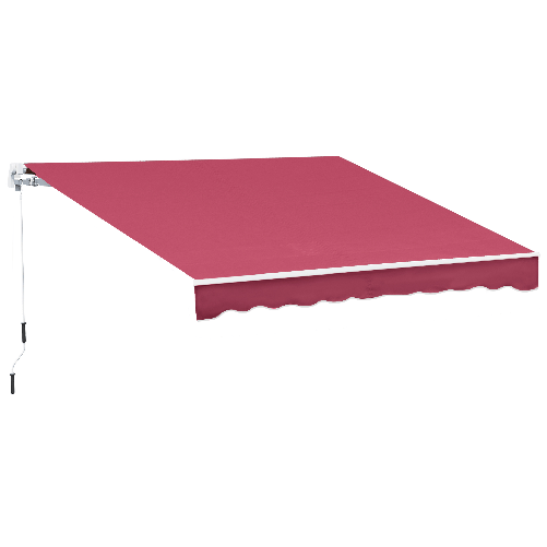 Outsunny-Tenda-da-Sole-per-Esterno-Avvolgibile-a-Manovella-in-Metallo-e-Alluminio-4x2.5m-Rosso-Scuro