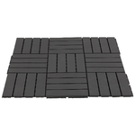 Outsunny Set 9 Mattonelle a Incastro per Terrazzo, Piastrelle per pavimenti (30x30x2cm) in PP Antiscivolo, Area: 0.81 mq Nero