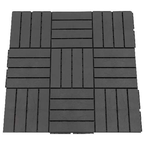 Outsunny-Set-9-Mattonelle-a-Incastro-per-Terrazzo-Piastrelle-per-pavimenti--30x30x2cm--in-PP-Antiscivolo-Area--0.81-mq-Nero