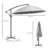 Outsunny-Ombrellone-Decentrato-da-Giardino-3x2.6-m-a-18-Stecche-con-Base-a-Croce-Grigio