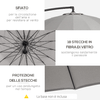 Outsunny-Ombrellone-Decentrato-da-Giardino-3x2.6-m-a-18-Stecche-con-Base-a-Croce-Grigio