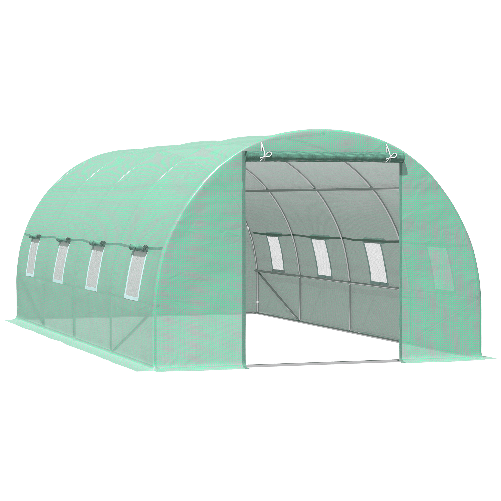 Outsunny-Serra-per-Piante-a-Tunnel-da-Esterno-in-Acciaio-e-PE-con-8-Finestre-5.9-x-3-x-2m-Verde