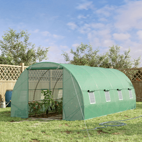 Outsunny-Serra-per-Piante-a-Tunnel-da-Esterno-in-Acciaio-e-PE-con-8-Finestre-5.9-x-3-x-2m-Verde