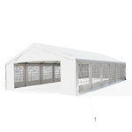 Outsunny Tendone da Giardino con Pareti Removibili, in Acciaio e PP, 12x6x3.2 m, Bianco