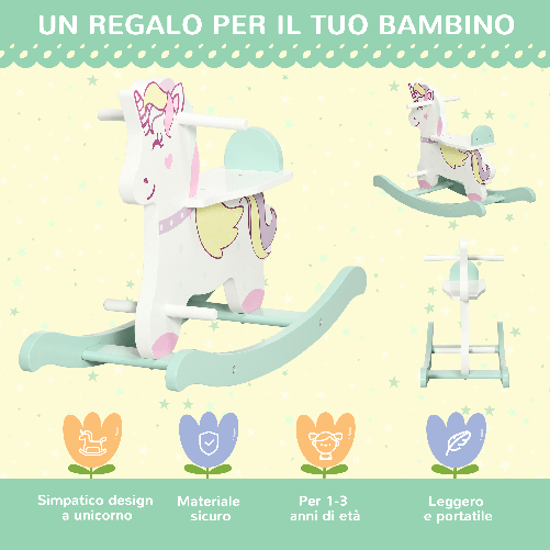 AIYAPLAY-Cavallo-a-Dondolo-per-Bambini-1-3-Anni-con-Maniglie-Schienale-e-Pedali-in-MDF-68L-x-27P-x-47.5A-cm-Multicolore