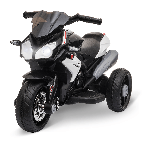 HOMCOM-Moto-Elettrica-per-Bambini-3-5-Anni-Max.-25kg-con-Luci-Musica-Batteria-6V-e-Velocita-3km-h-86cmx42cmx52cm-Nera