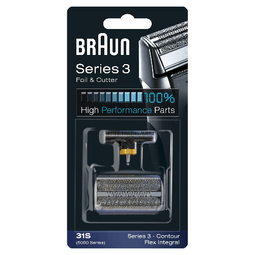 Braun-Series-3-Testina-di-ricambio-31S-color-argento---Compatibile-con-i-rasoi-della-Serie-3