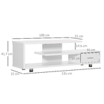 HOMCOM-Mobile-TV-Moderno-per-TV-fino-a-65--Mobile-TV-Aperto-in-Truciolato-con-Cassetto-135x35x41.7-cm