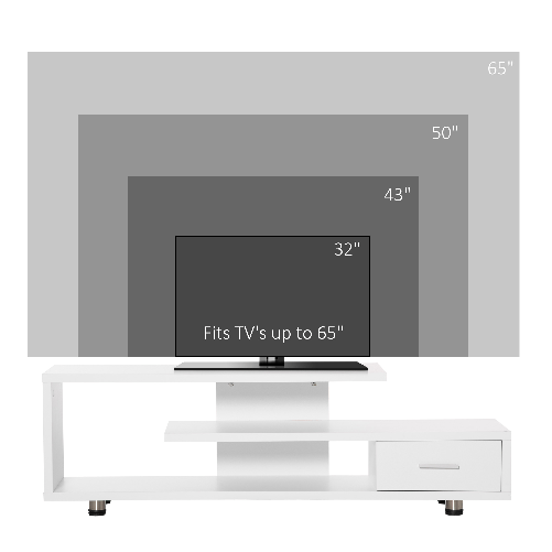 HOMCOM-Mobile-TV-Moderno-per-TV-fino-a-65--Mobile-TV-Aperto-in-Truciolato-con-Cassetto-135x35x41.7-cm