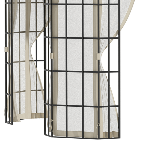 Outsunny-Gazebo-da-Giardino-con-Zanzariera-Tetto-a-2-Livelli-e-Struttura-in-Metallo-3.7x3m-Beige