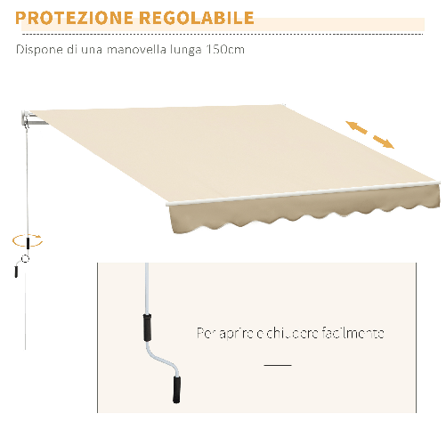 Outsunny-Tenda-da-Sole-Avvolgibile-a-Caduta-con-Manovella-in-Alluminio-e-Poliestere-3x2.5m-Beige