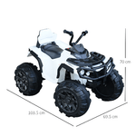 HOMCOM-Quad-per-Bambini-Elettrico-Batteria-12V-2-Velocita-con-Luci-e-Presa-USB-Ruote-Ammortizzate-Bianco-103.5x69.5x70cm