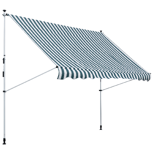 Outsunny-Tenda-da-Sole-a-Bracci-3x1.5m-con-Manovella-e-Struttura-Telescopica-Bianco-e-Verde