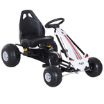 HOMCOM Go-Kart a Pedali per Bambini con Freno e Frizione 101.5 × 65.5 × 59.5cm Bianco-nero