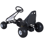 HOMCOM-Go-Kart-a-Pedali-per-Bambini-con-Freno-e-Frizione-101.5-×-65.5-×-59.5cm-Bianco-nero