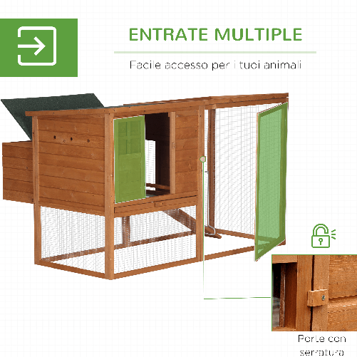PawHut-Pollaio-per-Galline-Ovaiole-da-Esterno-con-Tetto-Apribile-e-Recinto-in-Legno-168x110.5x101.5-cm