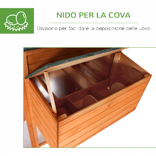 PawHut-Pollaio-per-Galline-Ovaiole-da-Esterno-con-Tetto-Apribile-e-Recinto-in-Legno-168x110.5x101.5-cm