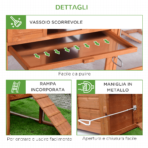 PawHut-Pollaio-per-Galline-Ovaiole-da-Esterno-con-Tetto-Apribile-e-Recinto-in-Legno-168x110.5x101.5-cm