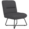 HOMCOM-Poltrona-Moderna-con-Base-in-Acciaio-e-Rivestimento-in-Tessuto-61x68x83.5cm-Grigio-Scuro