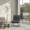 HOMCOM-Poltrona-Moderna-con-Base-in-Acciaio-e-Rivestimento-in-Tessuto-61x68x83.5cm-Grigio-Scuro